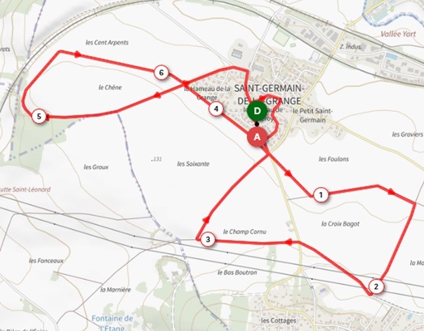 Plan du parcours 6,8 km