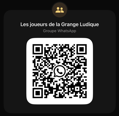 QR code pour rejoindre le groupe WhatsApp de La Grange Ludique