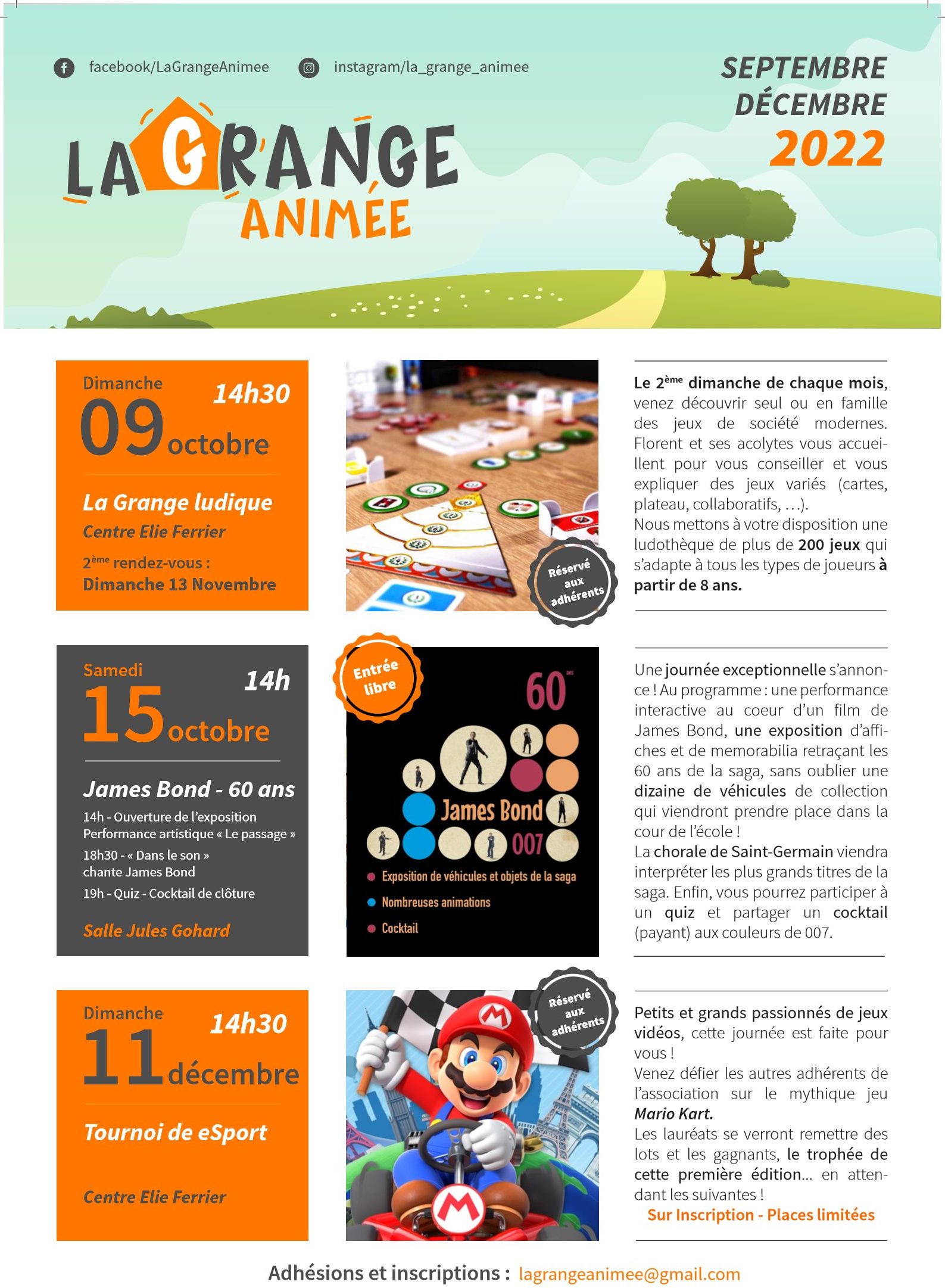 Programme Septembre à Décembre 2022